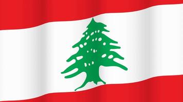 Full Screen waving flag of Lebanon video