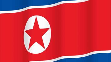 Full Screen waving flag of Korea, North video