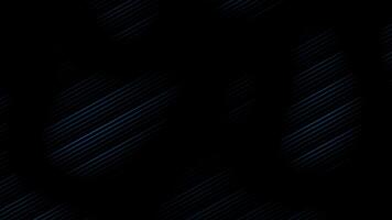 Royal blue color parallel lines pattern flowing over black background, loop able dark background video
