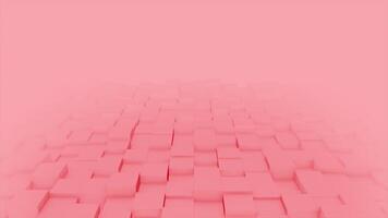 Red color 3d cubes slowly moving blank 3d space background video