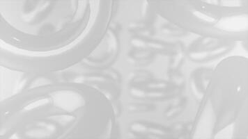 White and Black 3d glossy torus slowly moving in space, futuristic 3d abstract geometrical background video