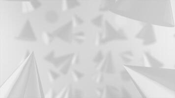 White and Black color 3d shiny cone shapes slowly rotating 3d geometrical abstract background video