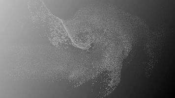 White and Black color dust particles fluid abstract wavy background video
