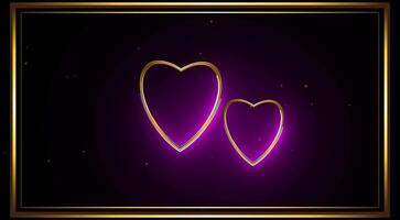 golden heart shape with neon light effect green screen background video