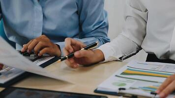 Group of business people discussing finance and investment during the meeting. video