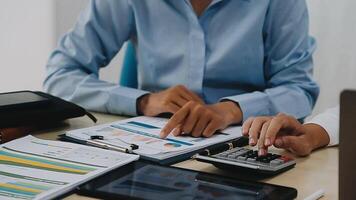 Group of business people discussing finance and investment during the meeting. video