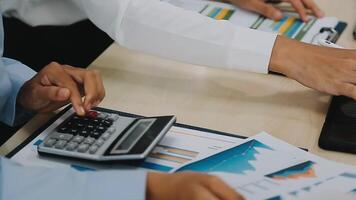 Group of business people discussing finance and investment during the meeting. video