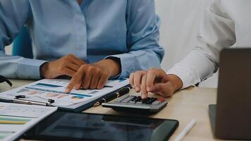 Group of business people discussing finance and investment during the meeting. video