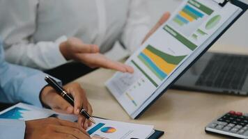 Group of business people discussing finance and investment during the meeting. video