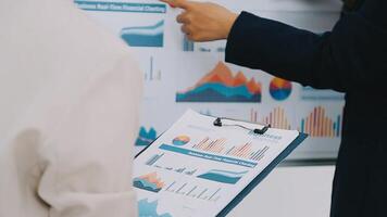 Group of business people discussing finance and investment during the meeting. video