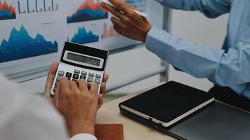 Group of business people discussing finance and investment during the meeting. video