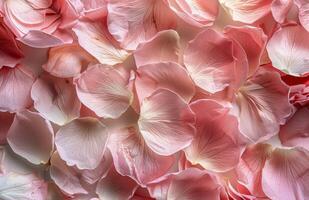 Closeup of Delicate Pink Rose Petals photo