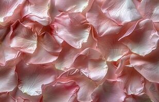 A Closeup View of Delicate Pink Rose Petals photo