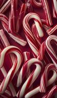 Close Up of Red And White Candy Canes photo