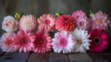 A Colorful Bouquet of Fresh Flowers on a Black Background photo