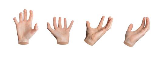 Open hand with spread fingers, reaching and cupped. Offering, presenting, showing closeup. Grab, photo