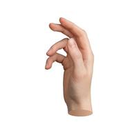 Hand touch gesture, isolated on white background Finger sign, symbol of invisible virtual space, photo