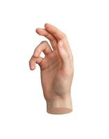 Hand touch gesture, isolated on white background Finger sign, symbol of invisible virtual space, photo