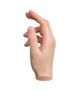Hand touch gesture Isolated on white background Finger sign symbol, invisible virtual space photo