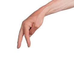 Finger walking gesture, step by step. Hand journey two way sign, isolated. Success symbol, growth photo