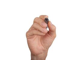 Hand holding stylus, signature sign. Business use background, internet caucasian. Screen human photo