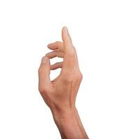 Touching finger pointing, hand gesturing. Clicking index finger isolated, expression select mature photo