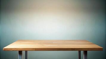 3D rendering image illustration of empty table display for product mockup background photo