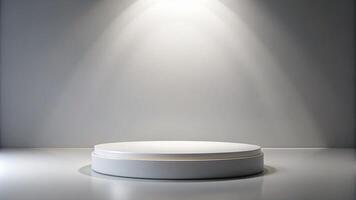 3D rendering image illustration of empty space podium display for product mockup background photo