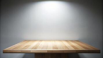 3D rendering image illustration of empty table display for product mockup background photo