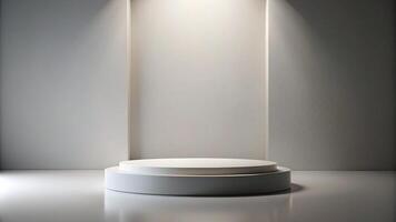 3D rendering image illustration of empty space podium display for product mockup background photo