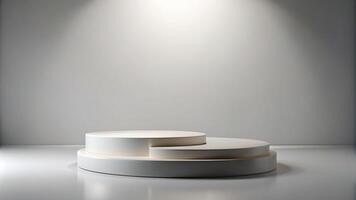 3D rendering image illustration of empty space podium display for product mockup background photo