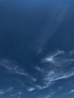 Blue Sky with Fluffy White Clouds Scattered Across It. Serene Landscape that Stretches to the Horizon, Mesmerizing Meteorological Phenomenon. High quality photo