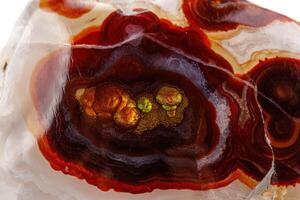 macro mineral stone fire agate on a white background photo