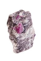 macro mineral stone ruby on a white background photo