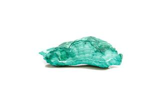 Macro mineral stone Malachite in the rock on a white background photo
