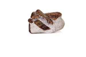 macro mineral stone Staurolite on a white background photo