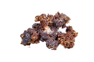 macro mineral stone copper with cuprite on a white background photo