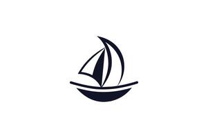 Sailing ship abstract logo design vector