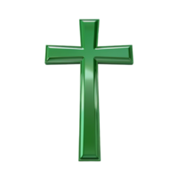 Green Cross on Transparent Background AI-Generative png
