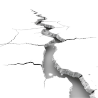 Crack in the Ground with Central Fissure on Transparent Background AI-Generative png