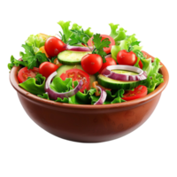 Bowl Decorated Salad with Tomatoes, Cucumbers, and Onions AI-Generative png