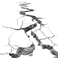 Drawing of Cracks on Ground on Transparent Background AI-Generative png