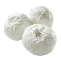 Three White Cheese Balls on Transparent Background AI-Generative png