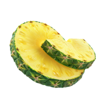 Pineapple Cut in Half on Transparent Background AI-Generative png