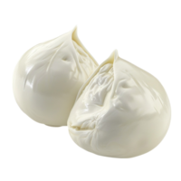 Two White Cheese Cream Balls on Transparent Background AI-Generative png