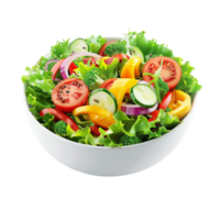 Salad with Vegetables in a Bowl on Transparent Background AI-Generative png