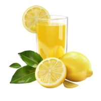 Fruity Lemon Juice Isolated on Transparent Background AI-Generative png