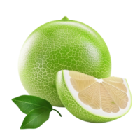 Pomelo with Sliced Isolated on Transparent Background AI-Generative png