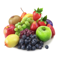 Realistic Nutritionist Fruits on Transparent Background AI-Generative png