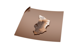 Map Of Chad Old Style Brown On Unrolled Map Paper Sheet 3d illustration png